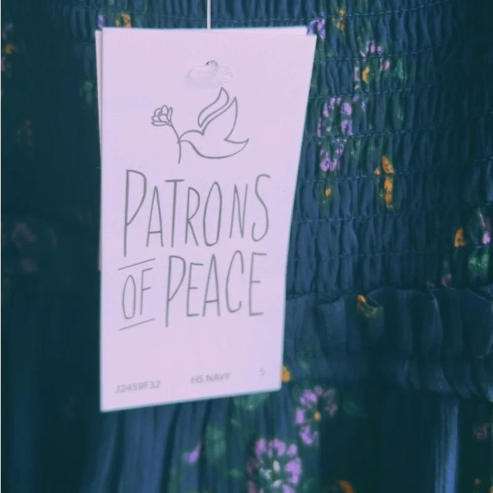 Patrons of Peace Navy Dress with Floral Patterns - Picture 7 of 9